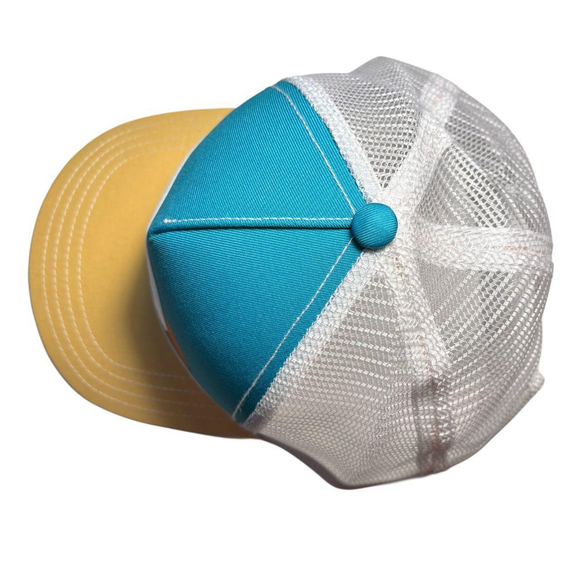 Women’s blue, yellow and white surf trucker hat from Pistil - Picture 4 of 8